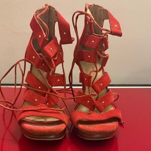 Michael Kors Red Strappy Women's Heels